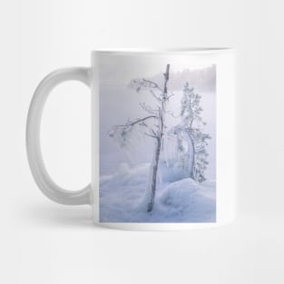 Frozen trees and fog Mug